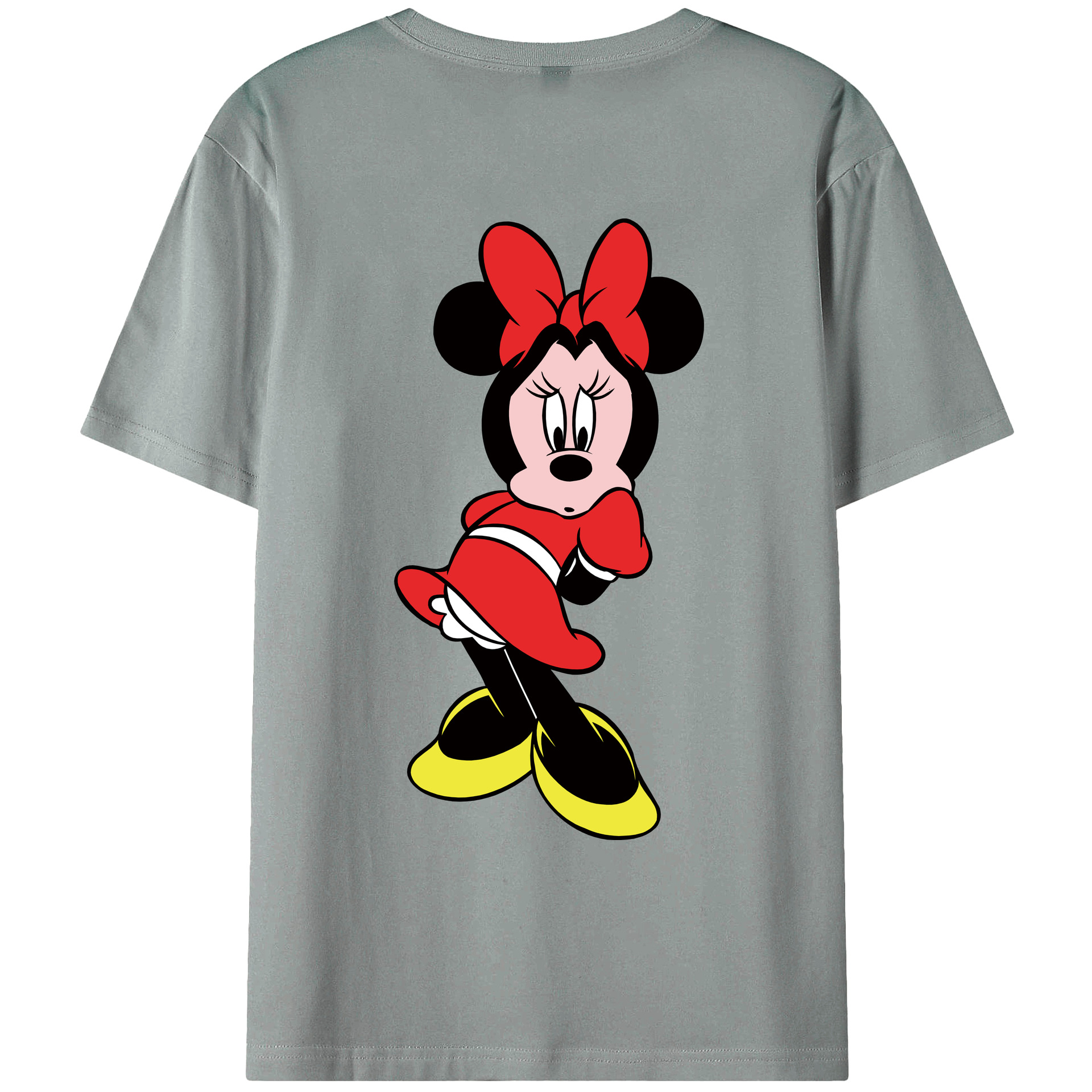 ミッキーマウス Mickey Mouse 綿100％ メンズ半袖Tシャツ（バックプリント） 通気性